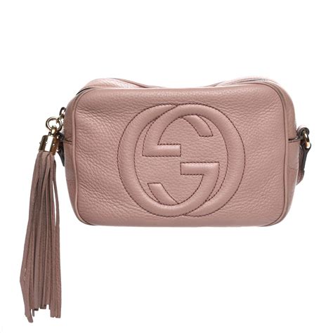 peonia gucci soho|GUCCI Pebbled Calfskin Small Soho Disco Bag Peonia.